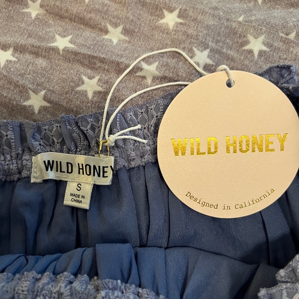 Wild Honey- eyelet lavender mini dress - size S- NWT - Picture 3 of 5
